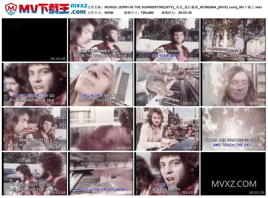 MUNGO JERRY-IN THE SUMMERTIME(MTV)_英语_流行歌曲_MC802404